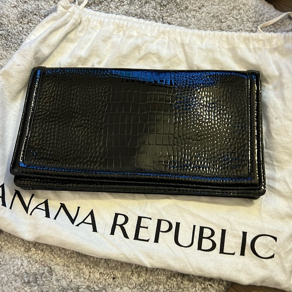 Banana Republic genuine leather faux crocodile clutch